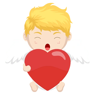 小天使pngpsd2000*2000七夕情侣宝宝啊表情包插画pngpsd2000*2000卡通