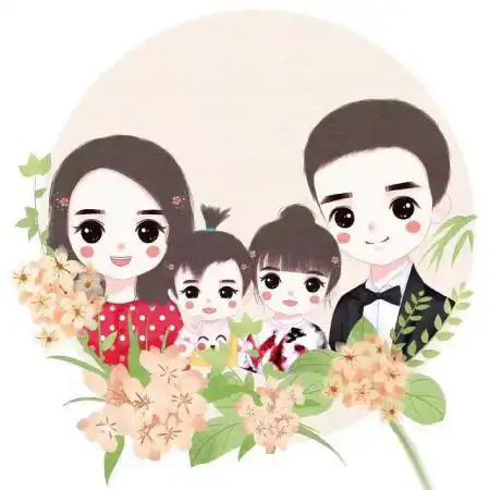 一家四口卡通头像
