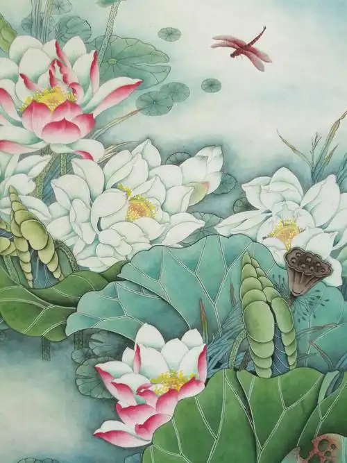 林建启工笔画《荷花》 - 美篇