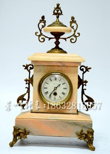 钟表 天然大理石座钟 机械上弦台钟 古典钟表 欧式 西洋 博览馆钟