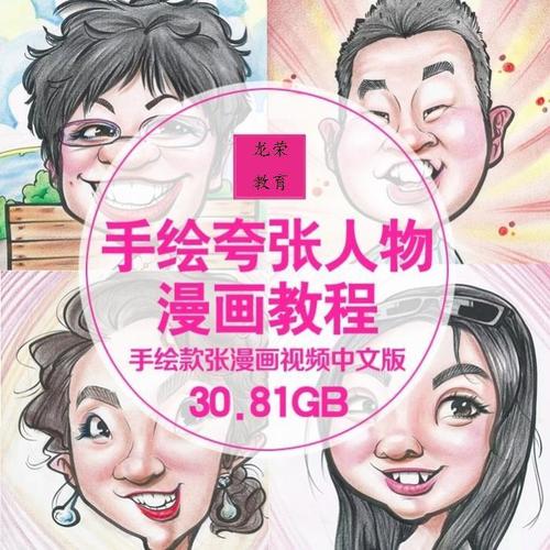 零基础手绘夸张人物漫画视频教程自学新手入门q版似颜绘肖像素材