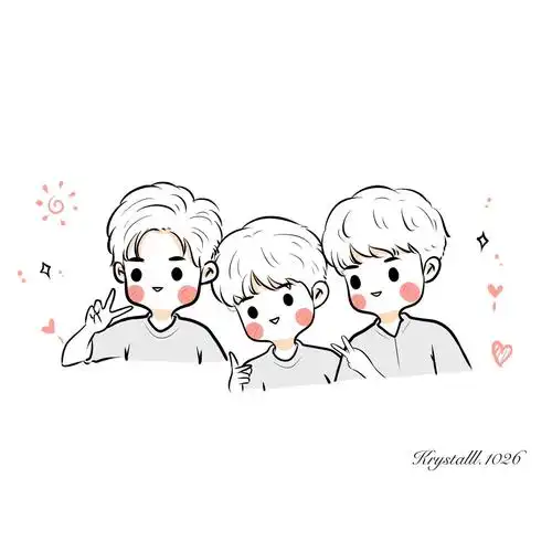 [tfboys][分享]190405 剪刀手组合tfboys,饭绘可爱图片祝友谊地久天长