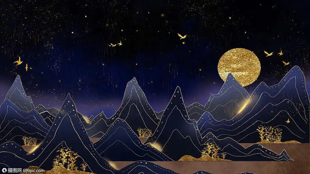 烫金中国风背景素材古风复古