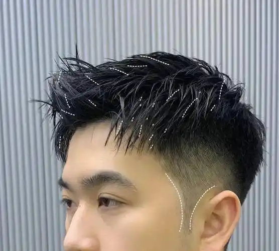 男生留这款微分前刺发型好帅