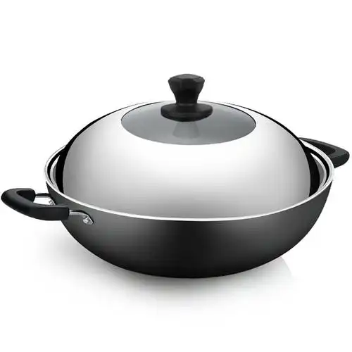 【炊大皇炒锅图片】炊大皇 炒锅 40cm铸铁锅 无涂层 铁锅 生铁锅具电