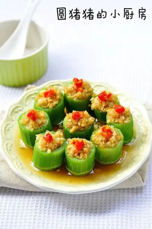 蒜蓉蒸丝瓜的做法和步骤图解-蒜蓉蒸丝瓜怎么做好吃的家常菜谱-菜谱