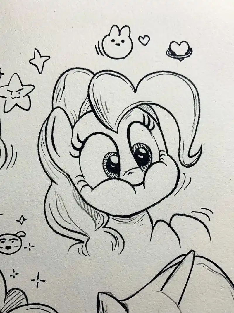 太可爱了哈哈哈哈哈#临摹 #小马宝莉 #碧琪 - 抖音