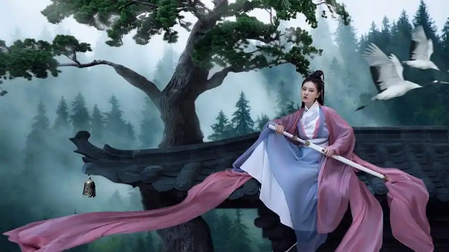 武侠风写真执一把长剑独行江湖