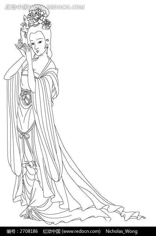 杨贵妃花简笔画