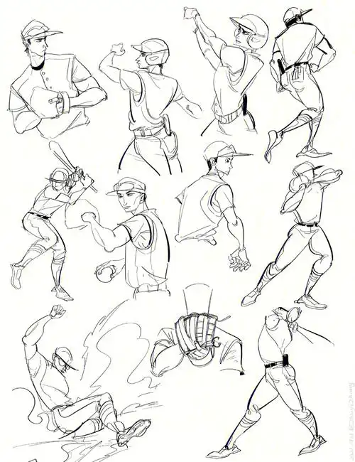 棒球少年速写