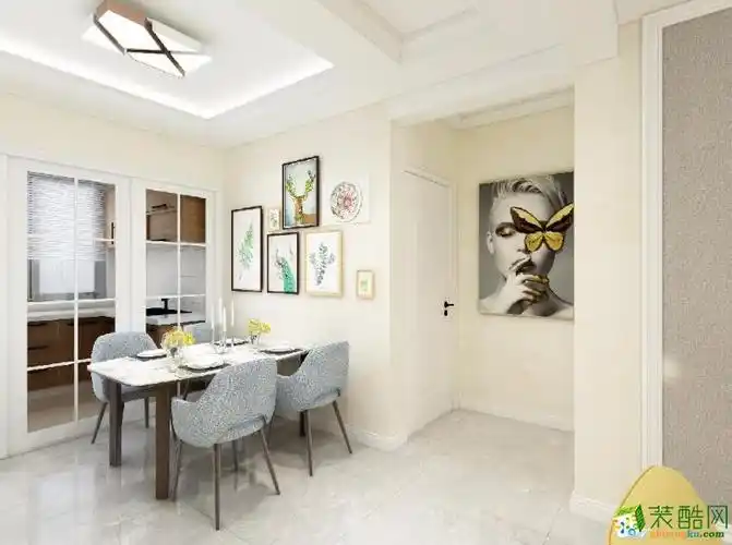 昆明102平三室两厅装修案例图_简约三室两厅两卫_装酷网装修效果图