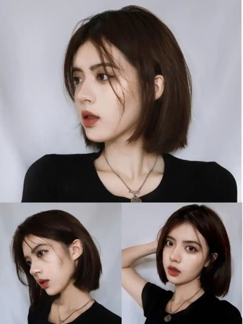超显气质的短发发型 天津美发 天津木马烫 长脸发型 韩式短发气垫烫