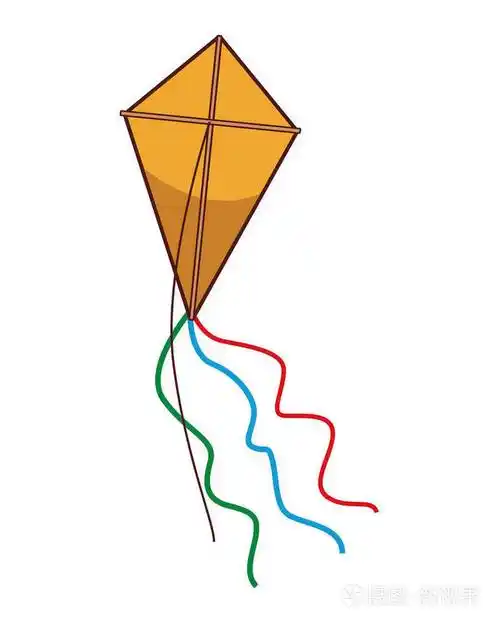 可爱的风筝卡通矢量插图平面设计