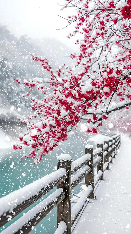 梅花爱雪雪不知开在雪中做情痴芳心醉落三千瓣片片香魂皆成思