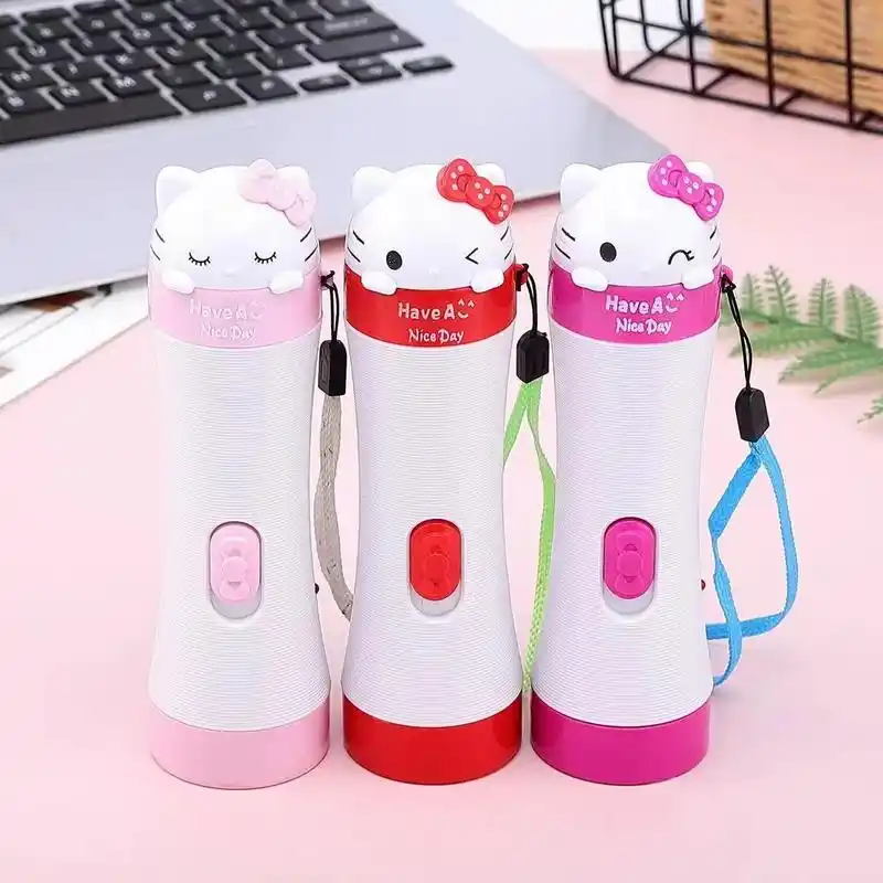 创意单用充电式粉色可爱卡通手电筒 - 抖音