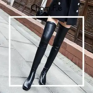 70cm超长大腿靴女过膝冬季60cm方头不掉筒弹力长靴骑士女靴子662v