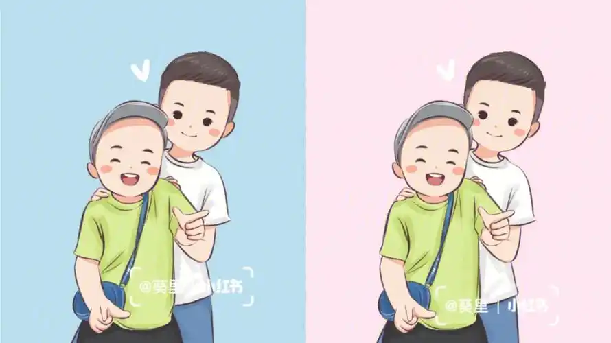 很有爱的兄弟俩 弟弟可爱哥哥帅气999215客单不可用#ipad卡通