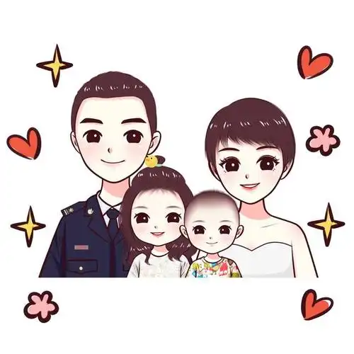 亲子头像设计,母子,一家三口,四口微信头像,总有你喜欢的