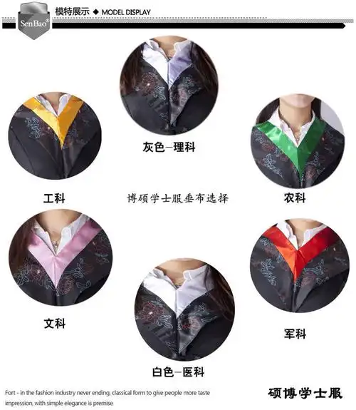 【京选品质】步雳现货学士服垂布披肩 绶带大学生毕业礼服学士袍硕士