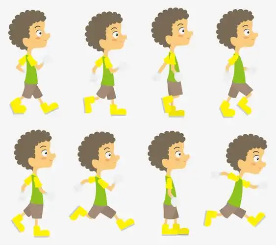 卡通走路的儿童免抠素材免费下载_觅元素51yuansu.com