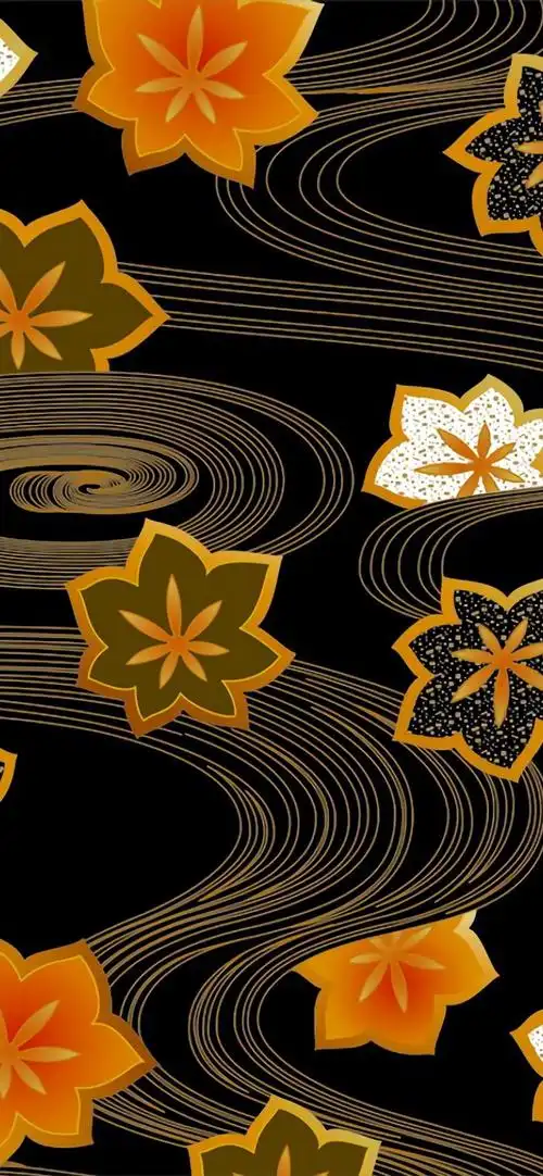 日系和风平铺壁纸