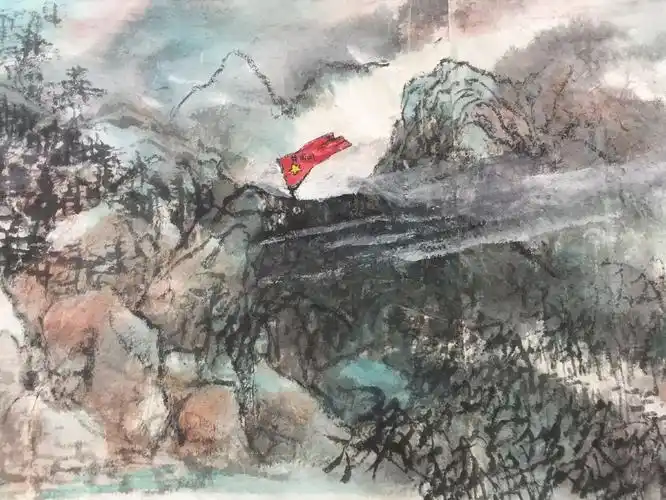 江门:百人创作百米国画长卷庆祝建党百年