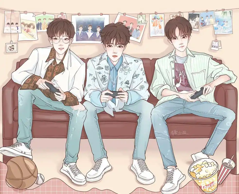 超大份饭绘tfboys同框图,欢迎大家多多收藏