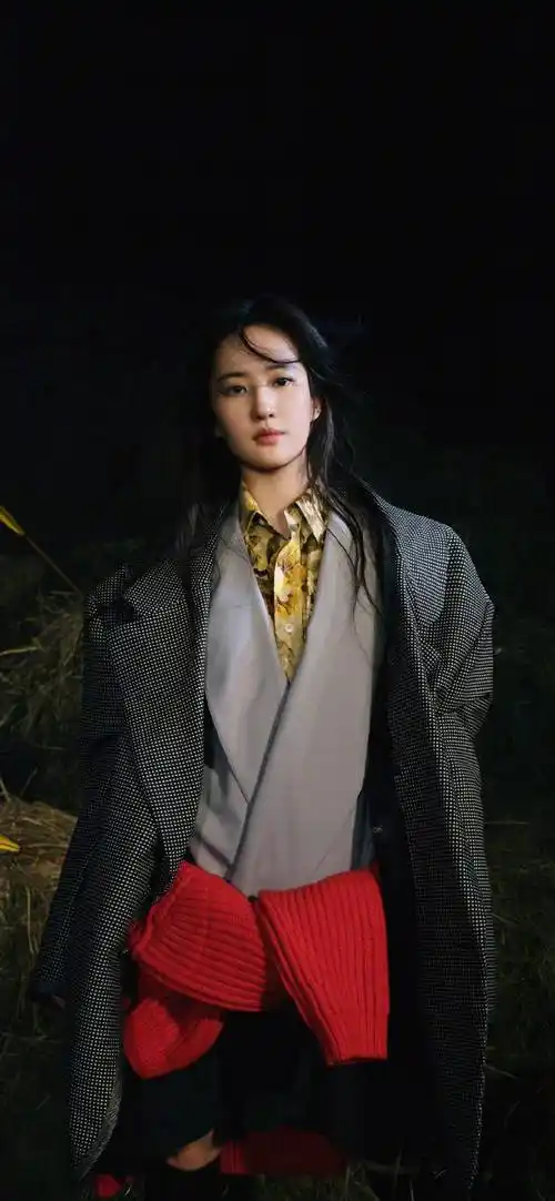 刘亦菲《elle》三月刊双封面,复古摩登优雅时尚,眼神中尽是故事_金九