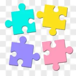彩色扁平拼图元素素材