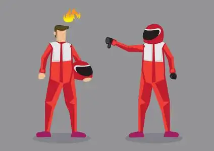 烂人背景图卡通赛车手给竞争对手竖起大拇指.