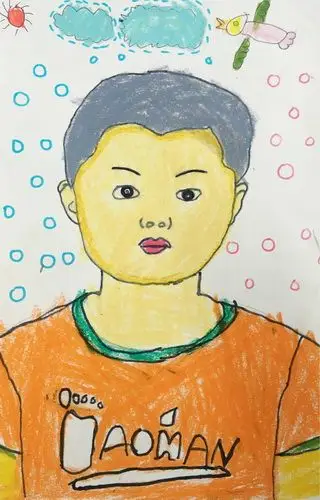 少儿书画作品-自画像/儿童书画作品自画像欣赏_中国少儿美术教育网
