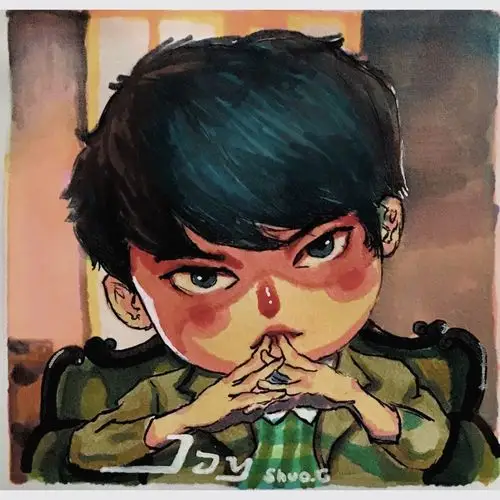 周杰伦手绘专辑封面头像