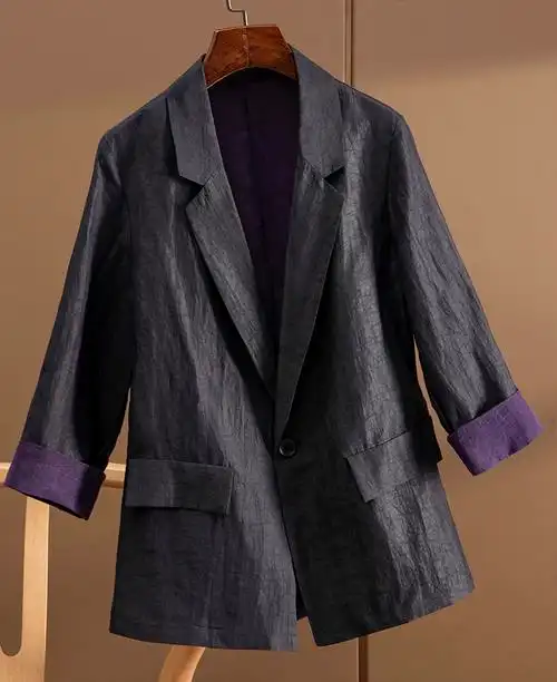 奢贵高阶 重磅35姆米真丝香云纱西装女890q