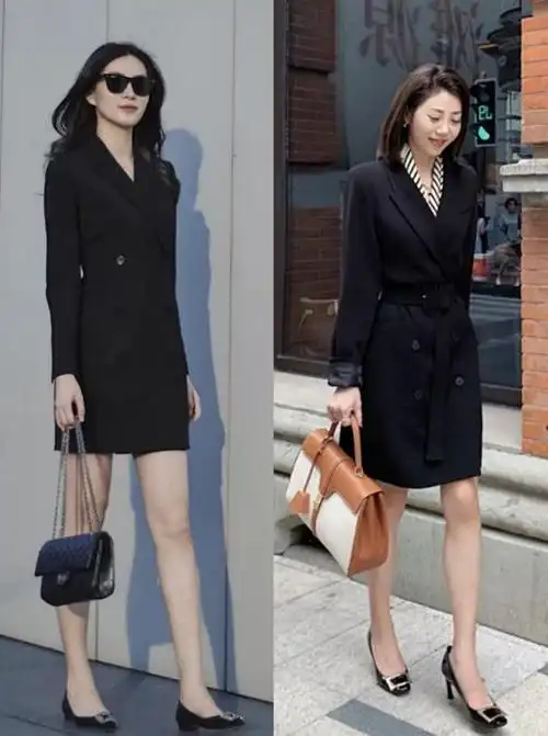 今秋西装裙太火了配高跟鞋修饰腿型不说还时髦显高