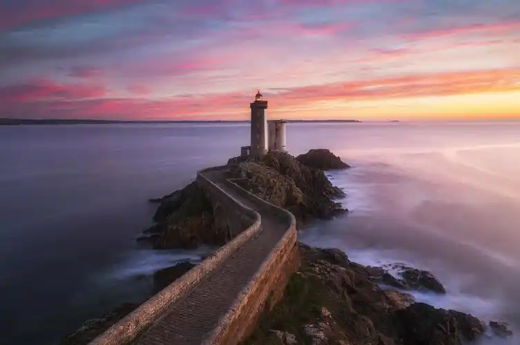 8k日落 灯塔 海滩 晚霞超高清壁纸 - 海滩 - 好4k壁纸