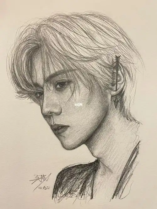 画画  #画画练习  #画画的日常  #鹿晗  #素描  #素描头像  #素描画