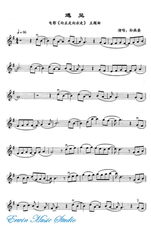 遇见 小提琴谱