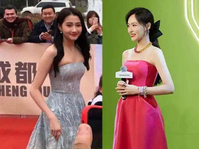 唐嫣穿露肩装亮相领口勒出了赘肉被指重复了关晓彤的故事