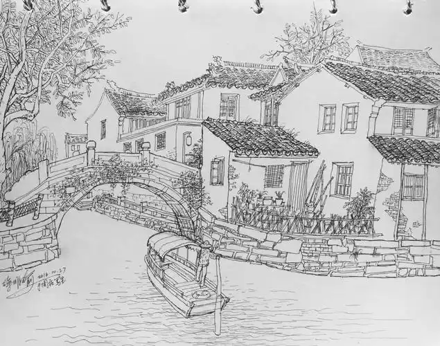 线描周庄:徐明瑜笔尖下的大美水乡