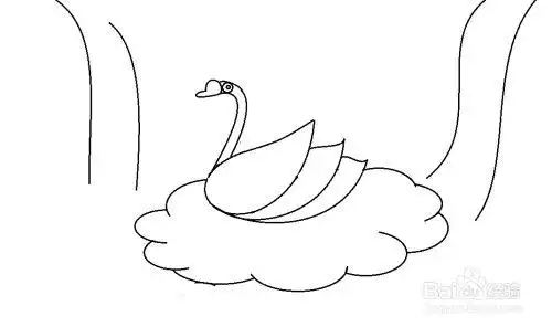 怎么画爱游泳的大白鹅