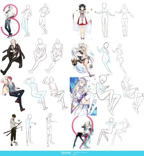 日系人体比例练习动漫人物入门训练