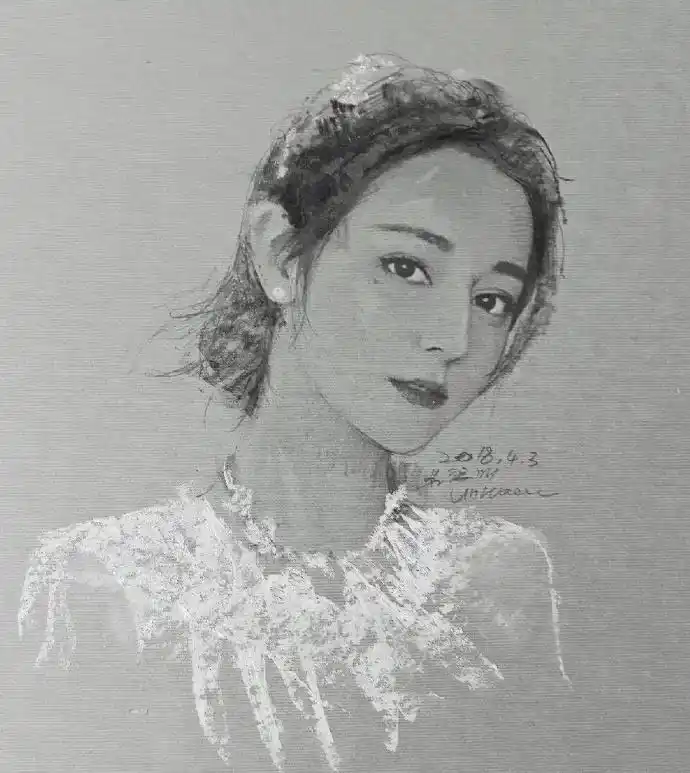 迪丽热巴素描人像大全,最火的胖迪素描图(15张)