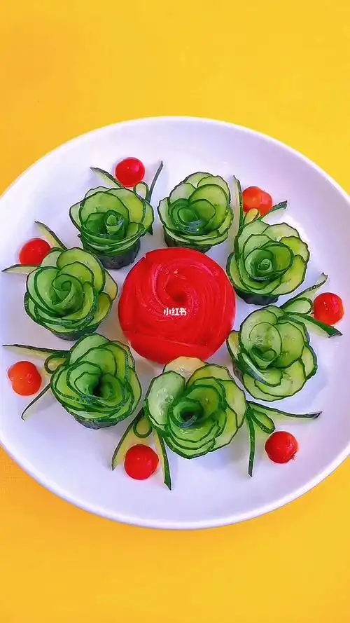 黄瓜艺术摆盘果盘制作简单易学喜欢的小红薯们点赞收藏