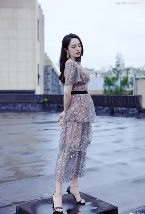 董璇亮闪薄纱长裙写真