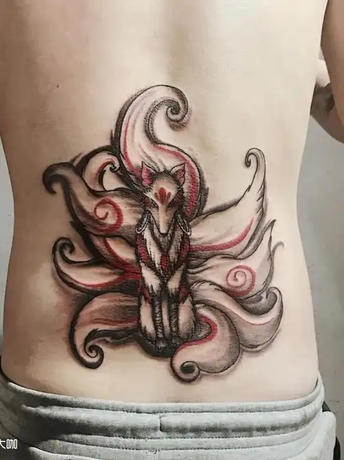 九尾狐_纹身图案手稿图片_玲子的纹身作品集