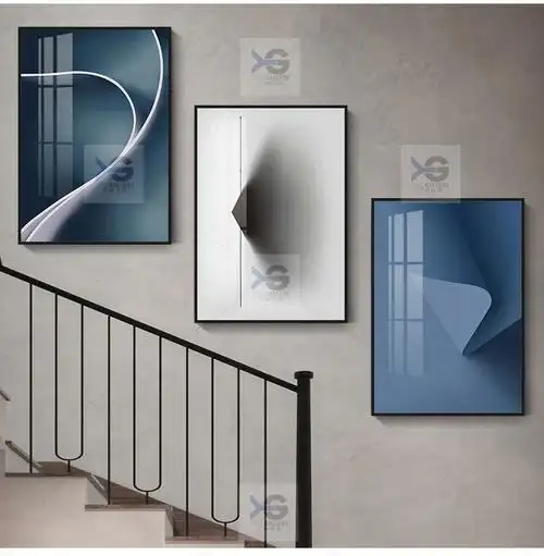 楼梯间挂画走廊过道墙面装饰画楼道转角壁画复式楼走道墙画三联画 a款