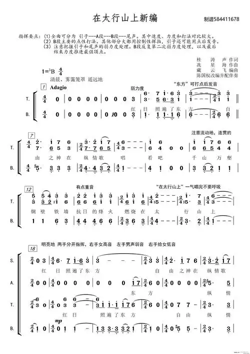 在太行山上新编合唱(合唱谱)1
