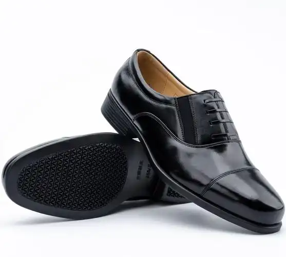 07b皮鞋三接头皮鞋校尉常服春秋皮鞋新款军黑色男免系鞋低腰训练