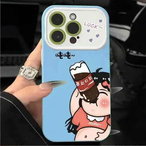 苹果15pro手机壳iphone13大视窗12/11全包xsmax防摔xr吨吨女孩8p