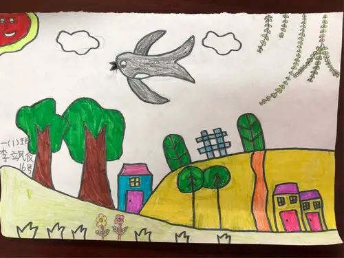 画出了一幅幅春天的美景.你们很棒!大家都来欣赏吧!